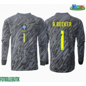 Brasilien Alisson Becker #1 Målvakt Bortatröja Copa America 2024 Långärmad